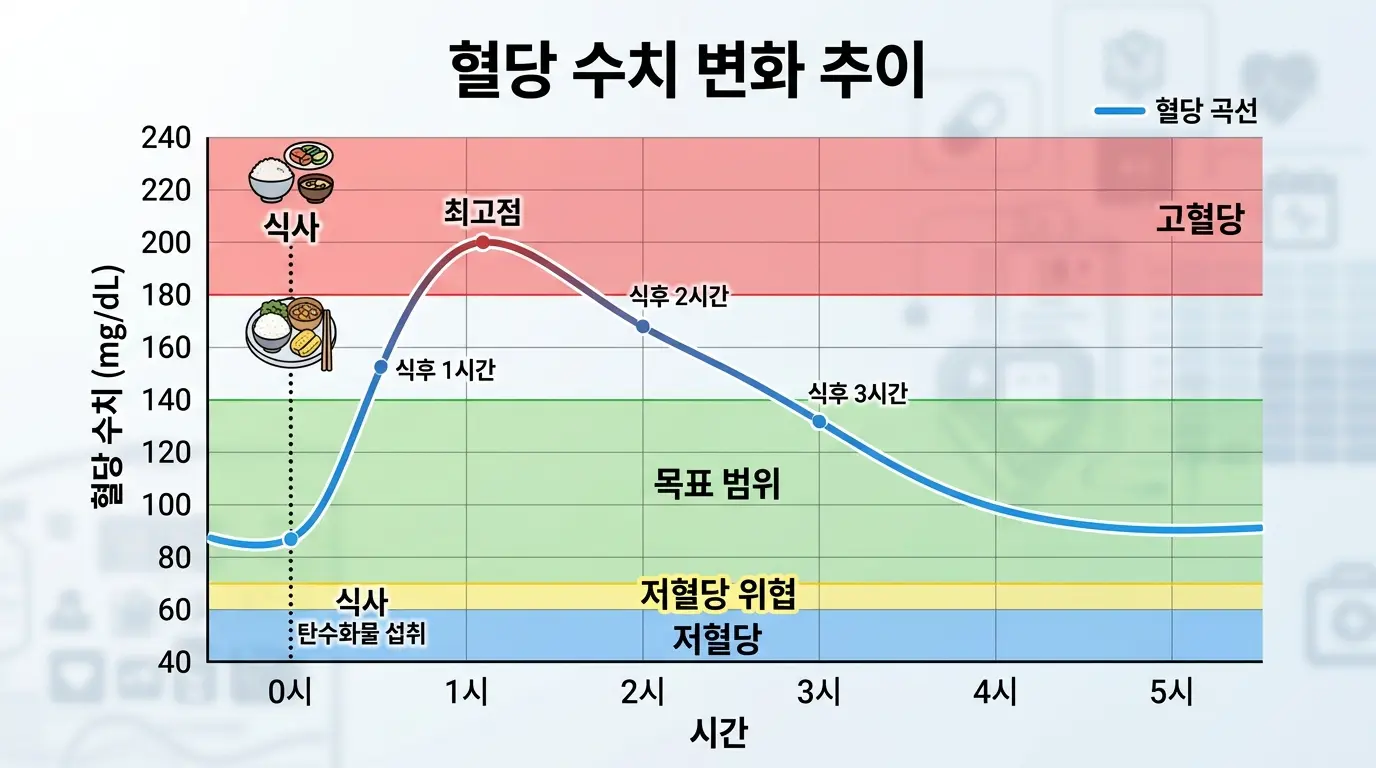 혈당 변화로 단 음식이 당기는 과정 설명