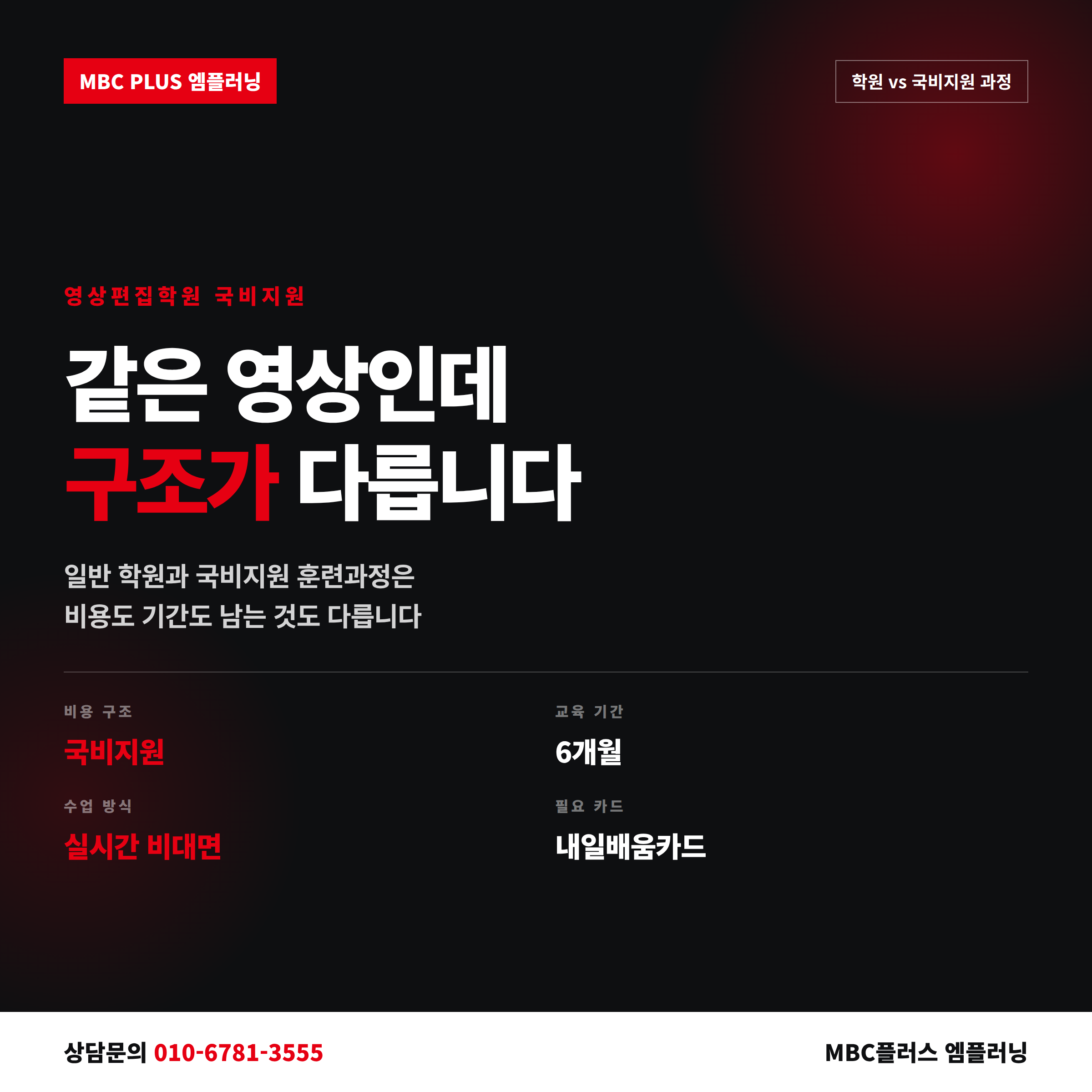 영상편집학원 국비지원, 일반 학원과 엠플러닝 과정의 차이