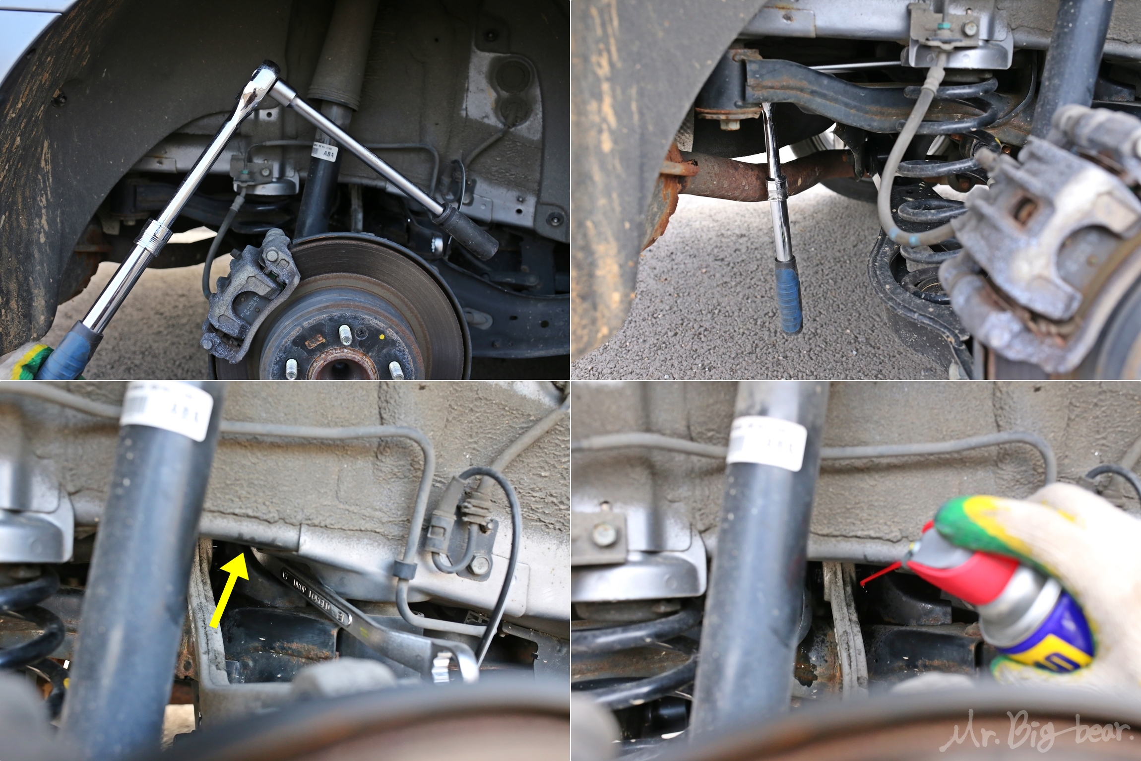 LF 쏘나타 리어 어퍼암 안쪽 고정볼트 탈거