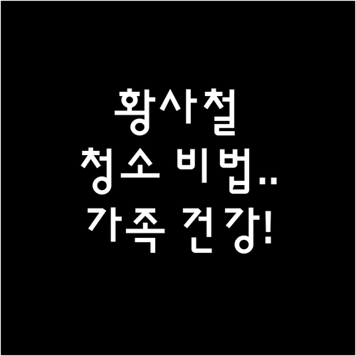 황사철 가족 건강 지키는 단계별 청소..