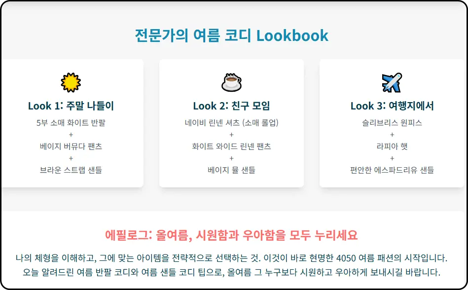 패션 멘토의 여름 코디 Lookbook