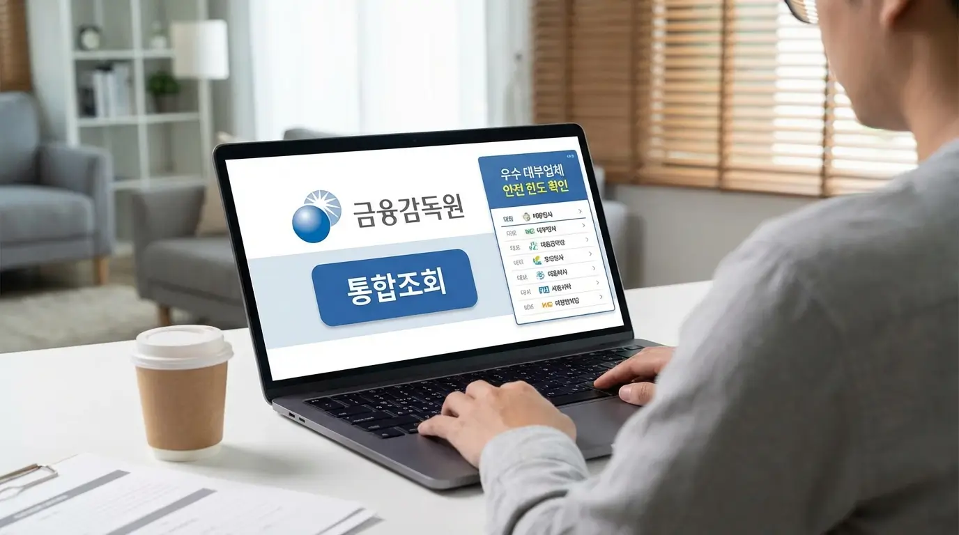 금융 감독원 통합 조회를 통한 우수 대부 회사 안전 한도 확인