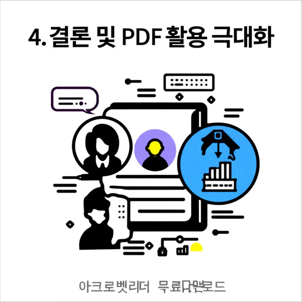 아크로벳리더 무료다운로드 후 PDF 활용 극대화 팁을 담은 결론 섹션 이미지.