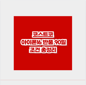 코스트코 아이폰16 반품 90일 조건 총정리