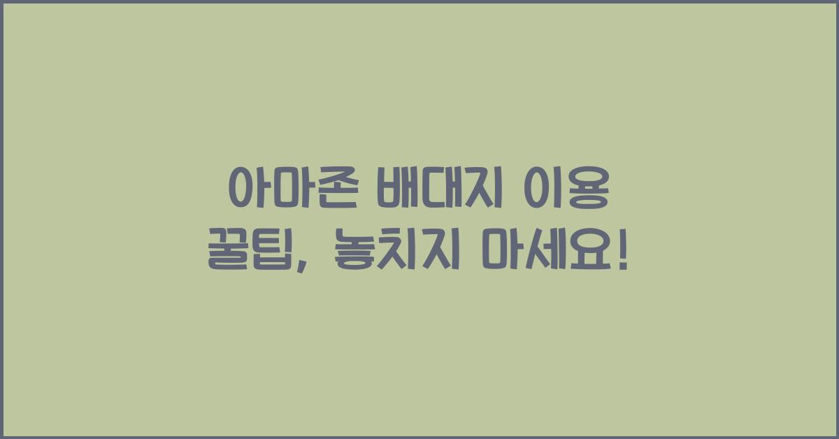 아마존 배대지