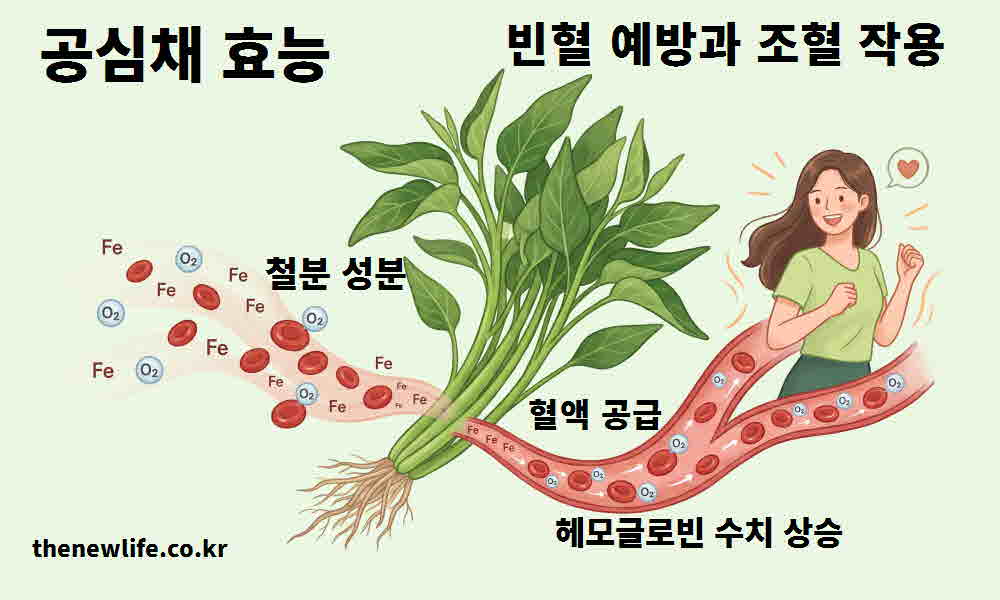 공심채 효능 빈혈 예방 조혈 작용