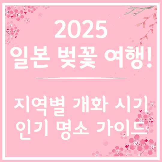 2025 일본 벚꽃 개화 정보 & 인기명소 가이드
