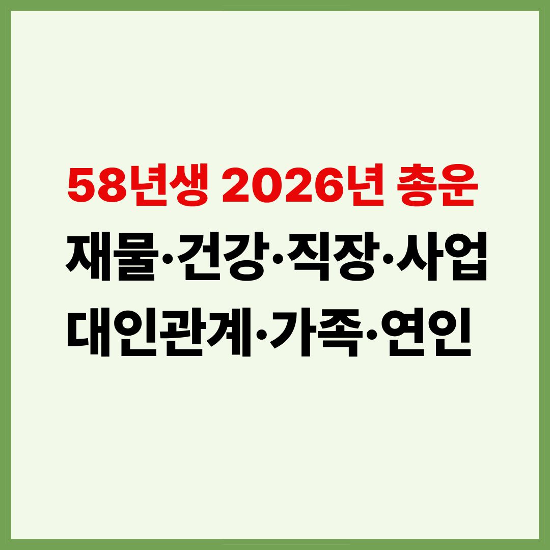 58년 개띠 운세 이미지