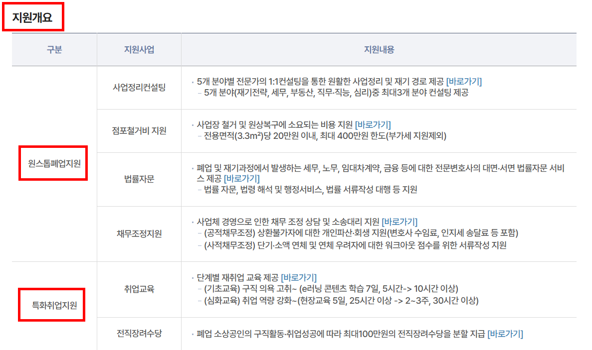 주요 지원 내용
