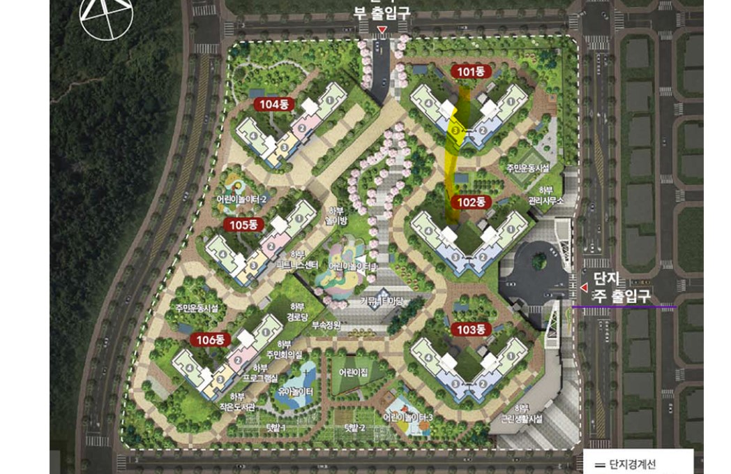 금강펜테리움 단지배치도