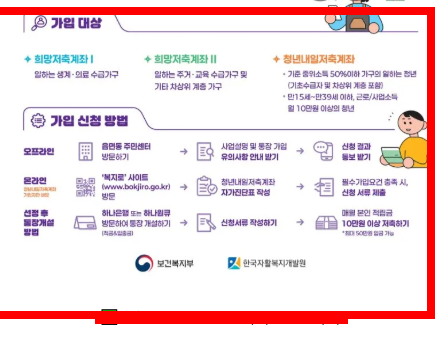 희망저축계좌2 신청방법 및 신청조건