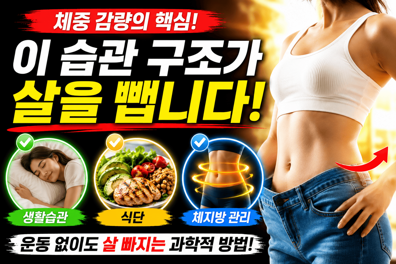 체중 감량을 부르는 습관 구조 (생활습관, 식단, 체지방관리)