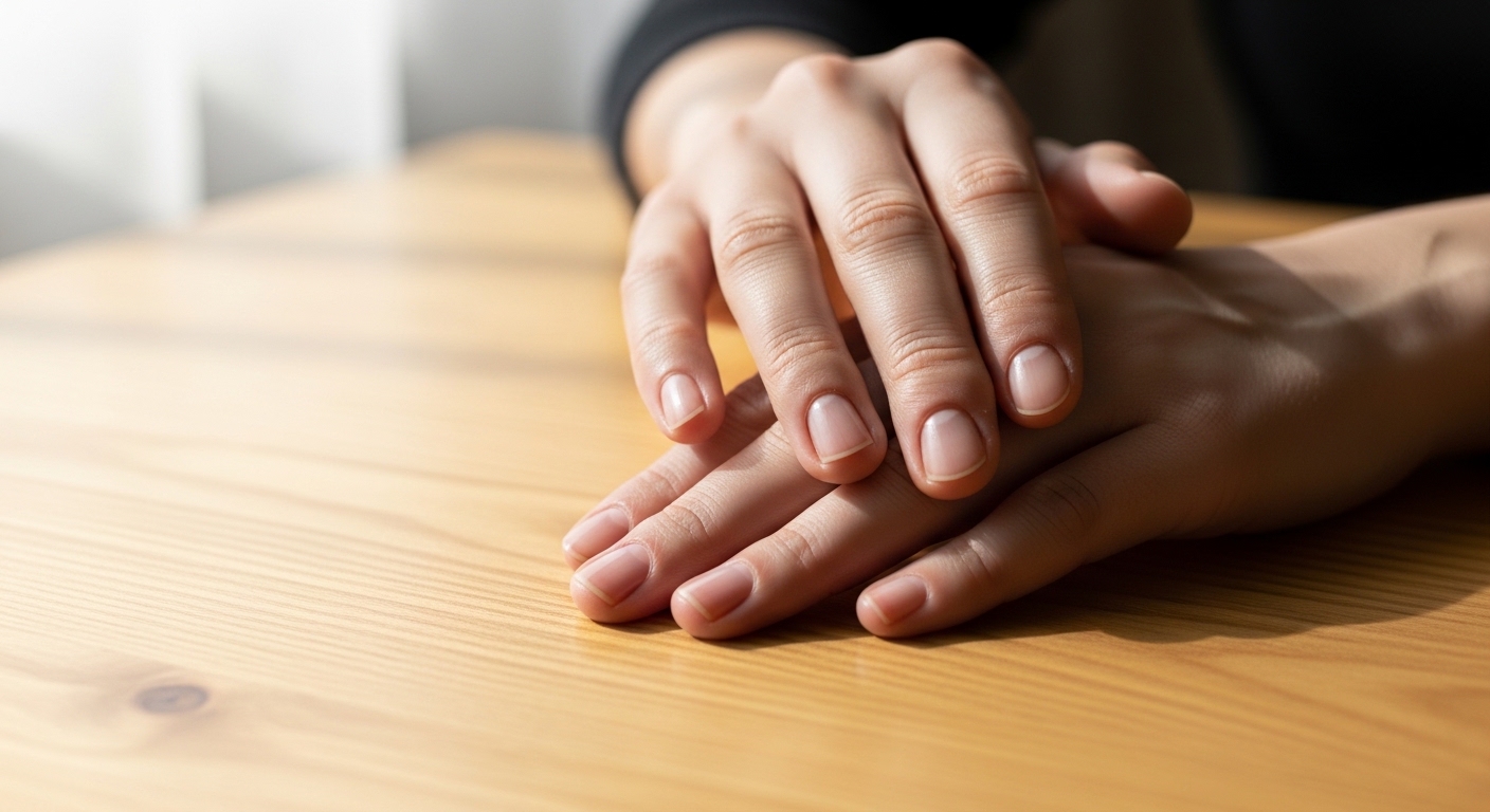 깨끗하고 건강한 손톱과 손의 모습을 보여주는 생활 건강 이미지