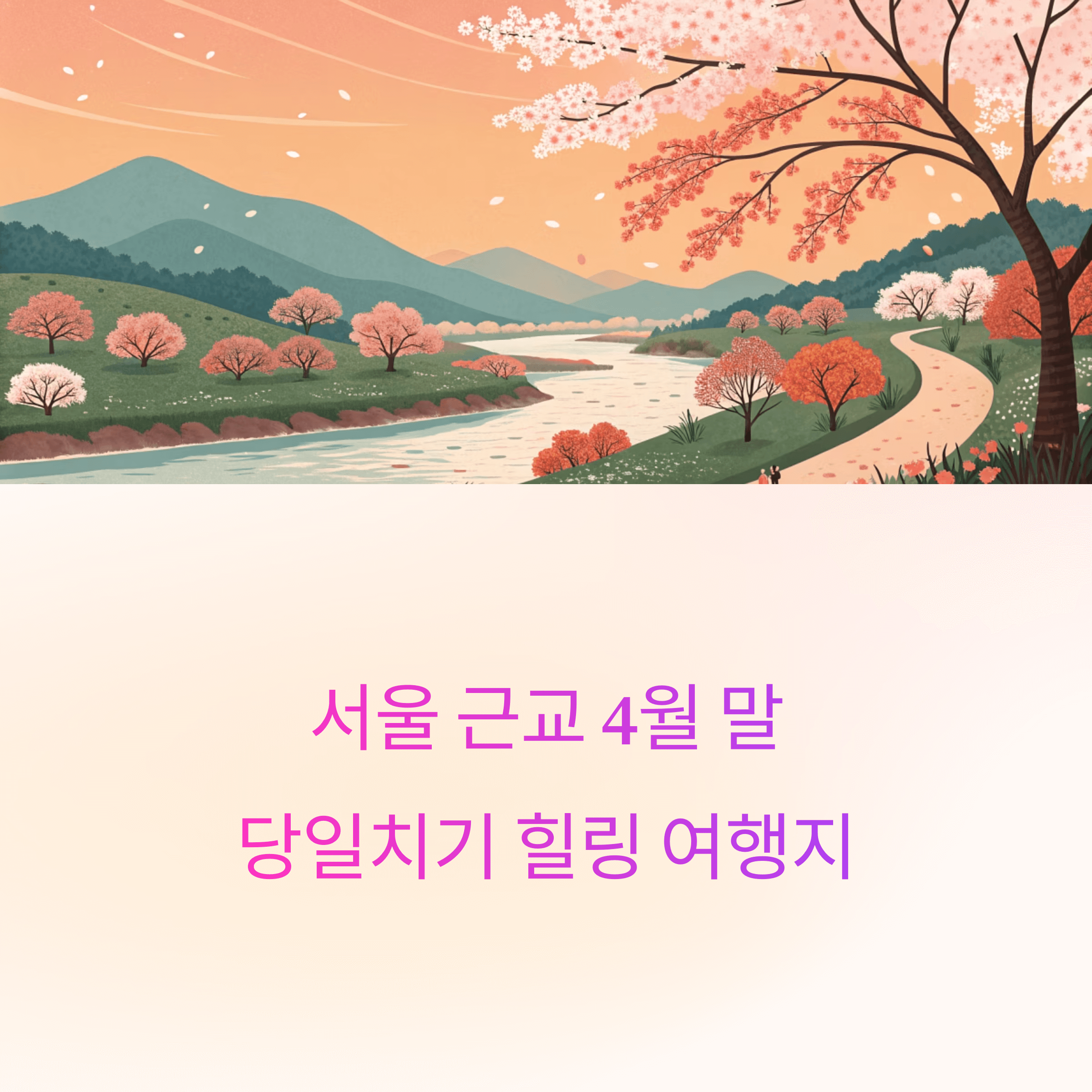 서울 근교 4월 말 당일치기 힐링 여행지