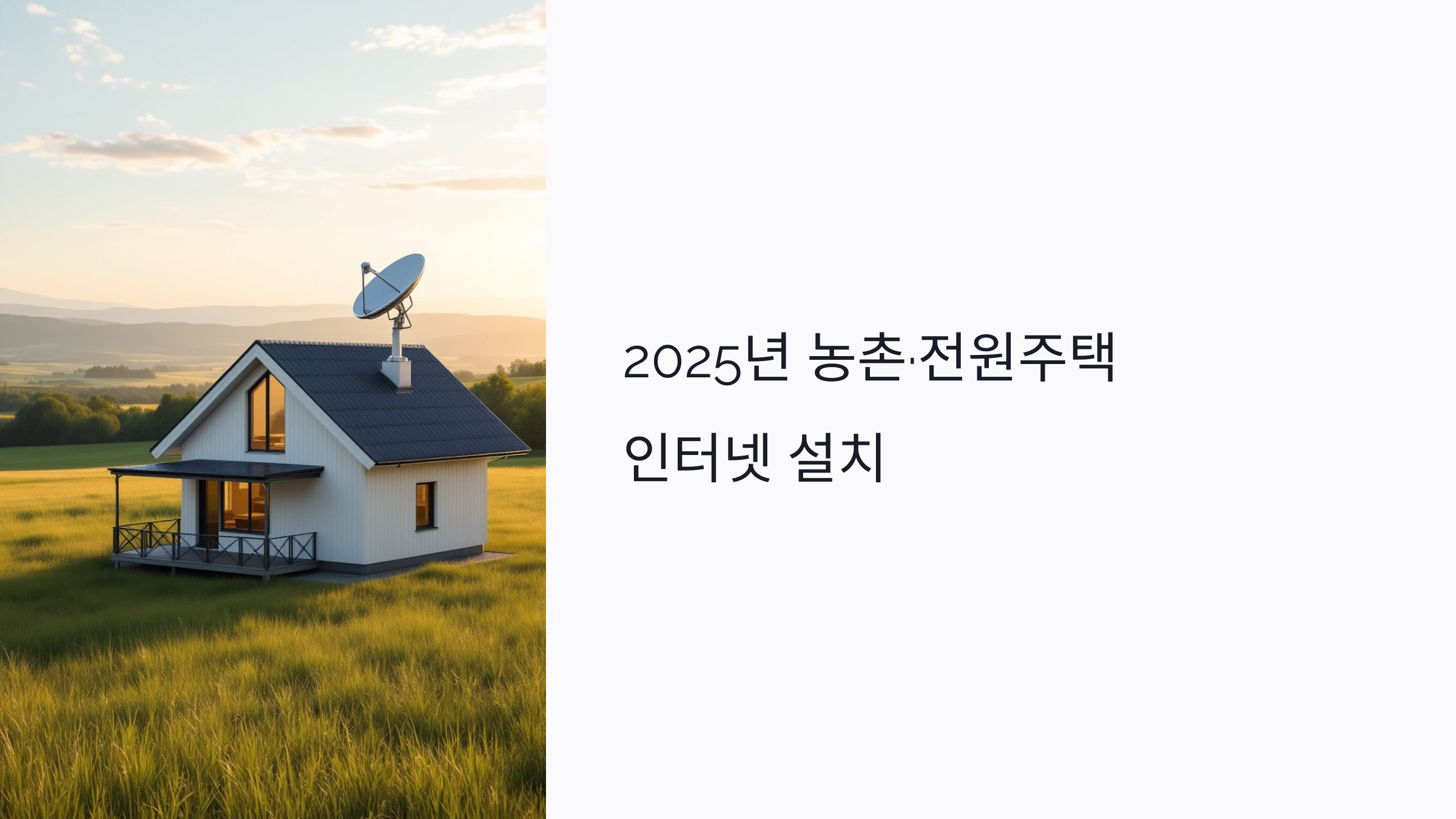 2025년 농촌·전원주택 인터넷 설치 : 광랜부터 위성·LTE까지 현실 대안 총정리