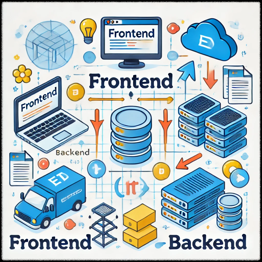 프론트엔드와 백엔드를 설명하는 이미지