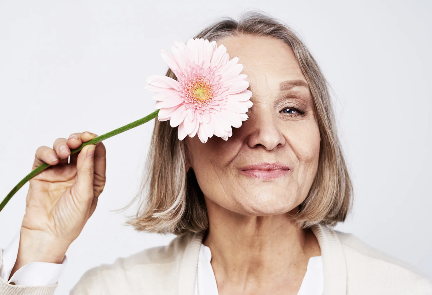 woman happy in her 60s