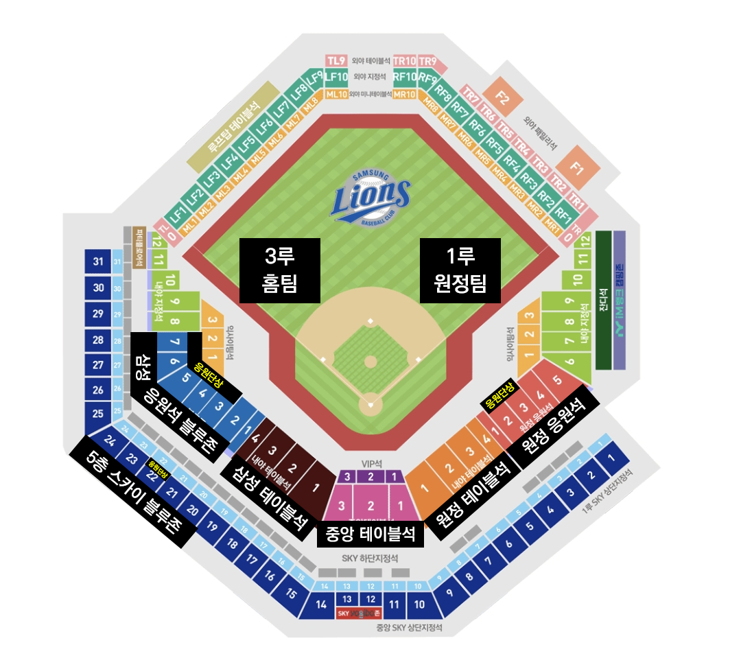 삼성 라이온즈 파크 좌석표