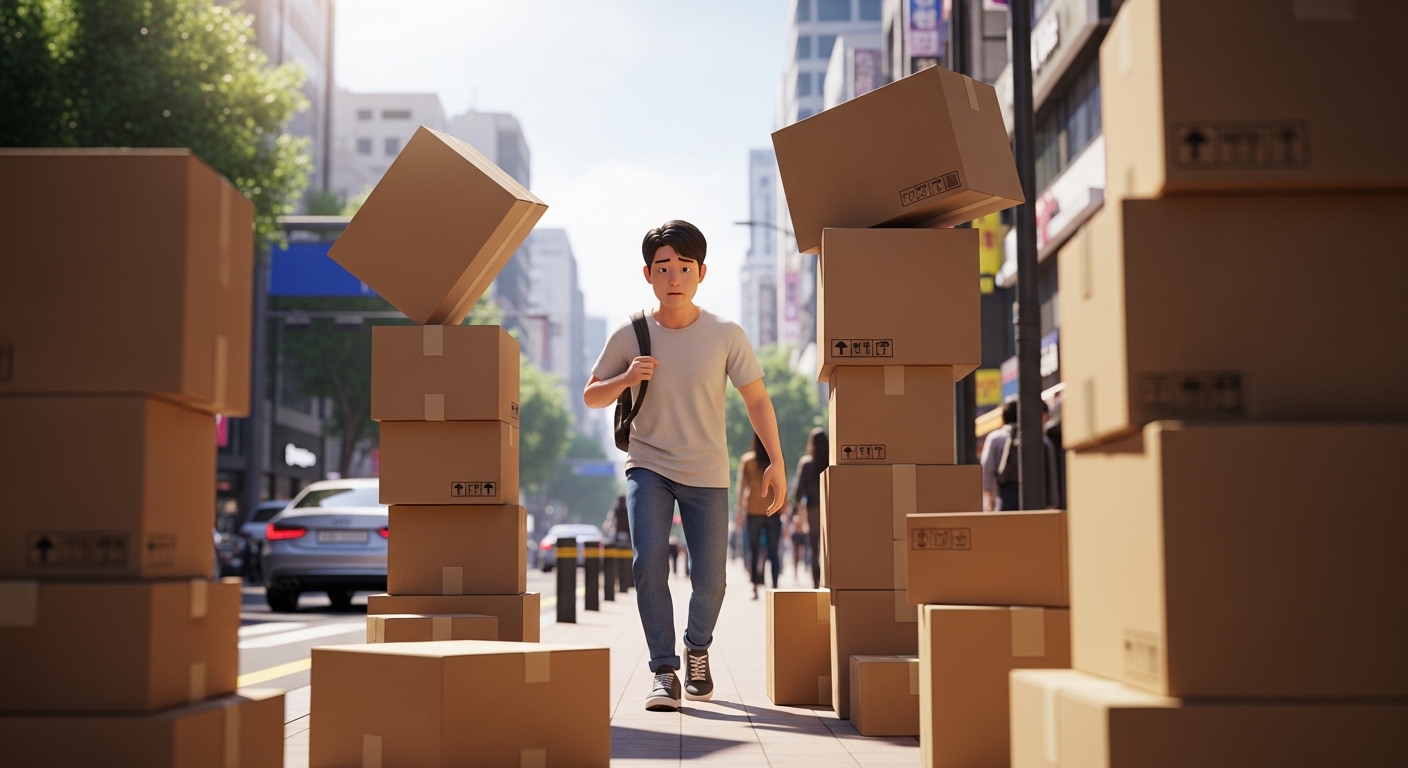 인도통행방해, 노상적치물과태료