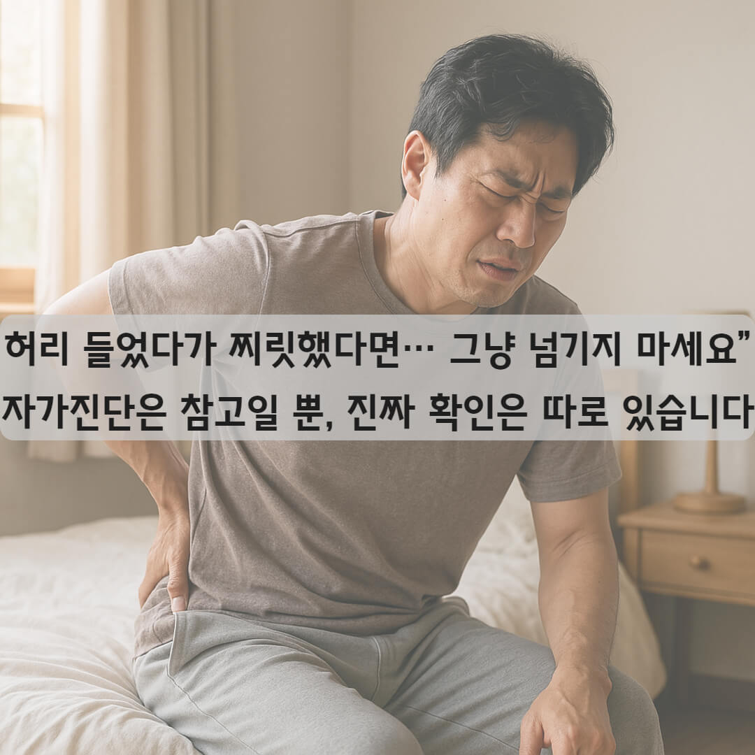 허리디스크 자가진단, 정말 가능할까? 집에서 확인해보는 1분 테스트