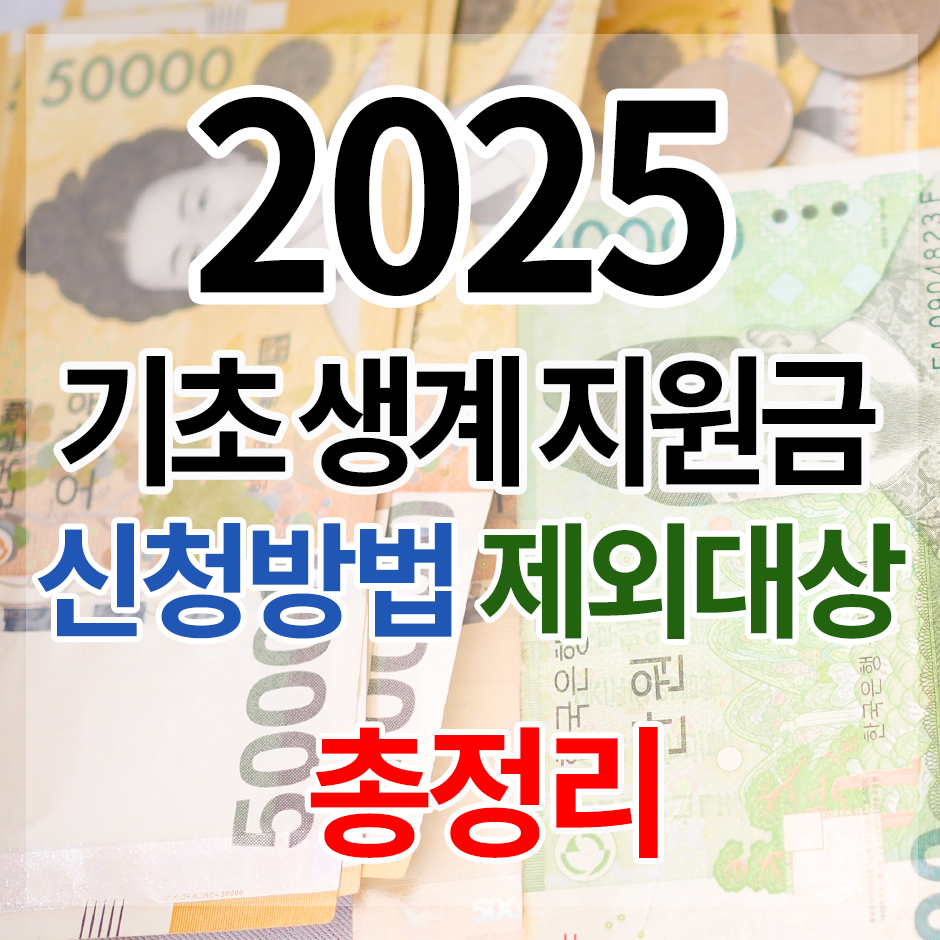 2025 기초생계지원금 신청방법 제외대상 총정리 라고 쓰여있는 이미지