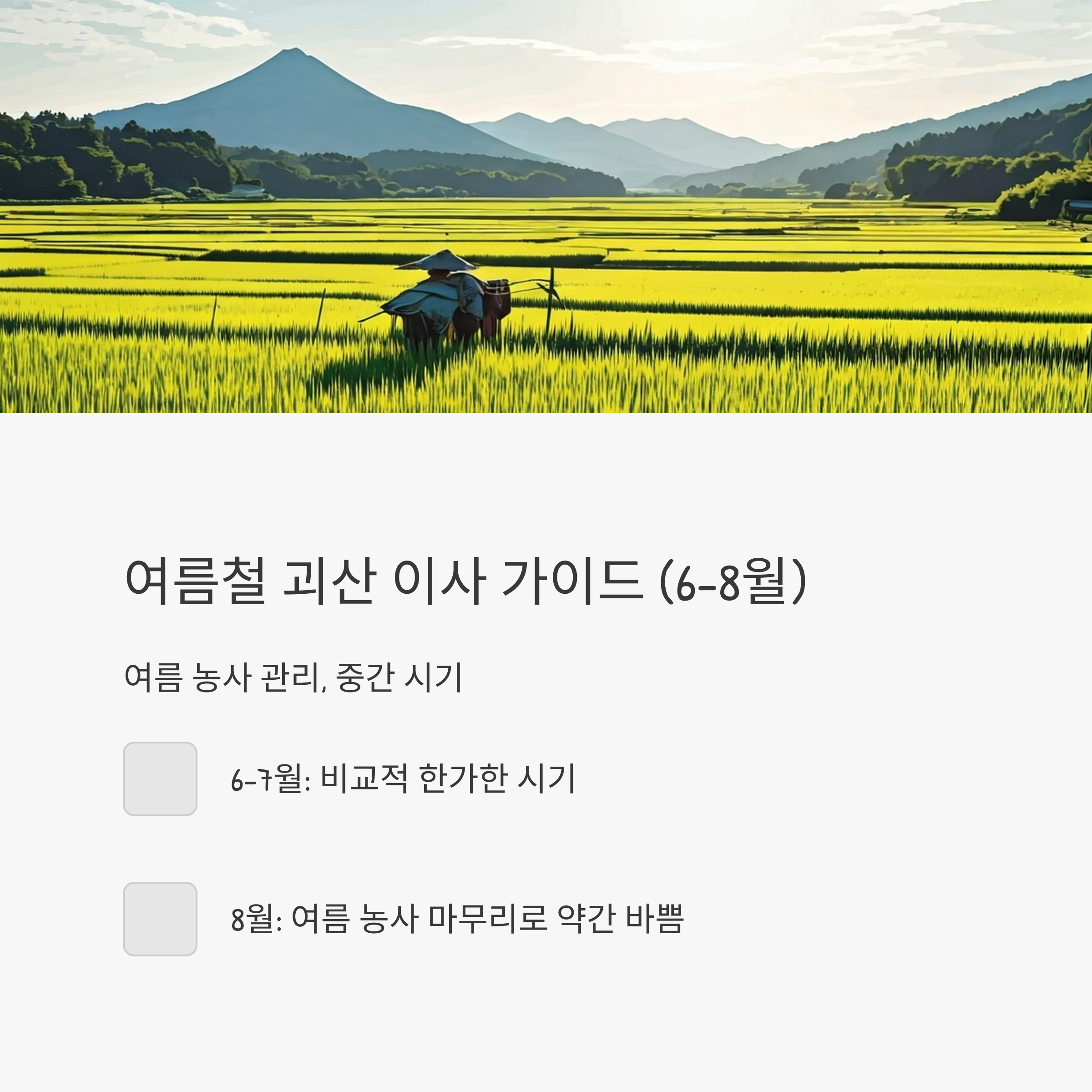 괴산 이삿짐센터 여름철 이사