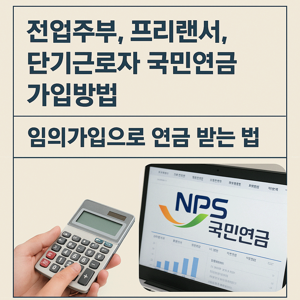 전업주부, 프리랜서, 단기근로자 국민연금 가입방법 "임의가입으로 연금 받는 법"