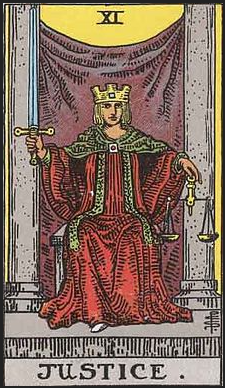 타로카드 이해하기, 메이저카드 11번 정의카드 JUSTICE
