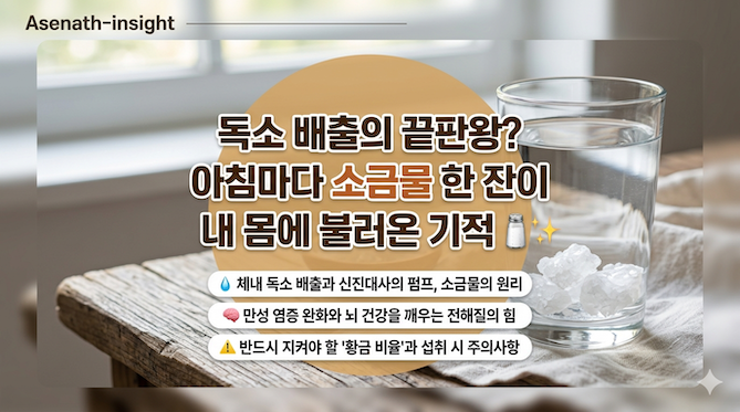 독소 배출의 끝판왕? 아침마다 소금물 한 잔이 내 몸에 불러온 기적