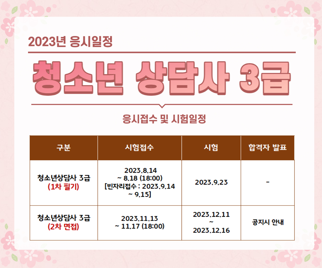 청소년상담사 응시일정