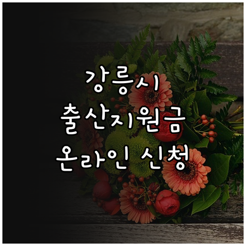 강릉시 2025년 출산지원금: 온라인..