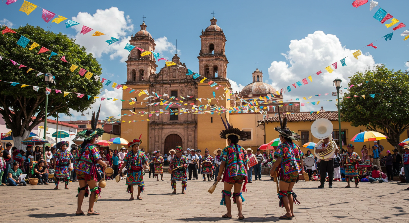 전통복장을 입은 원주민들