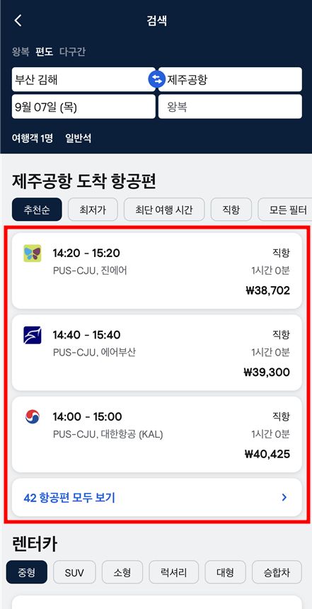 항공편 사진