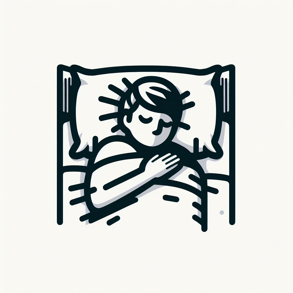 침대에서 잠자는 모습 로고 3