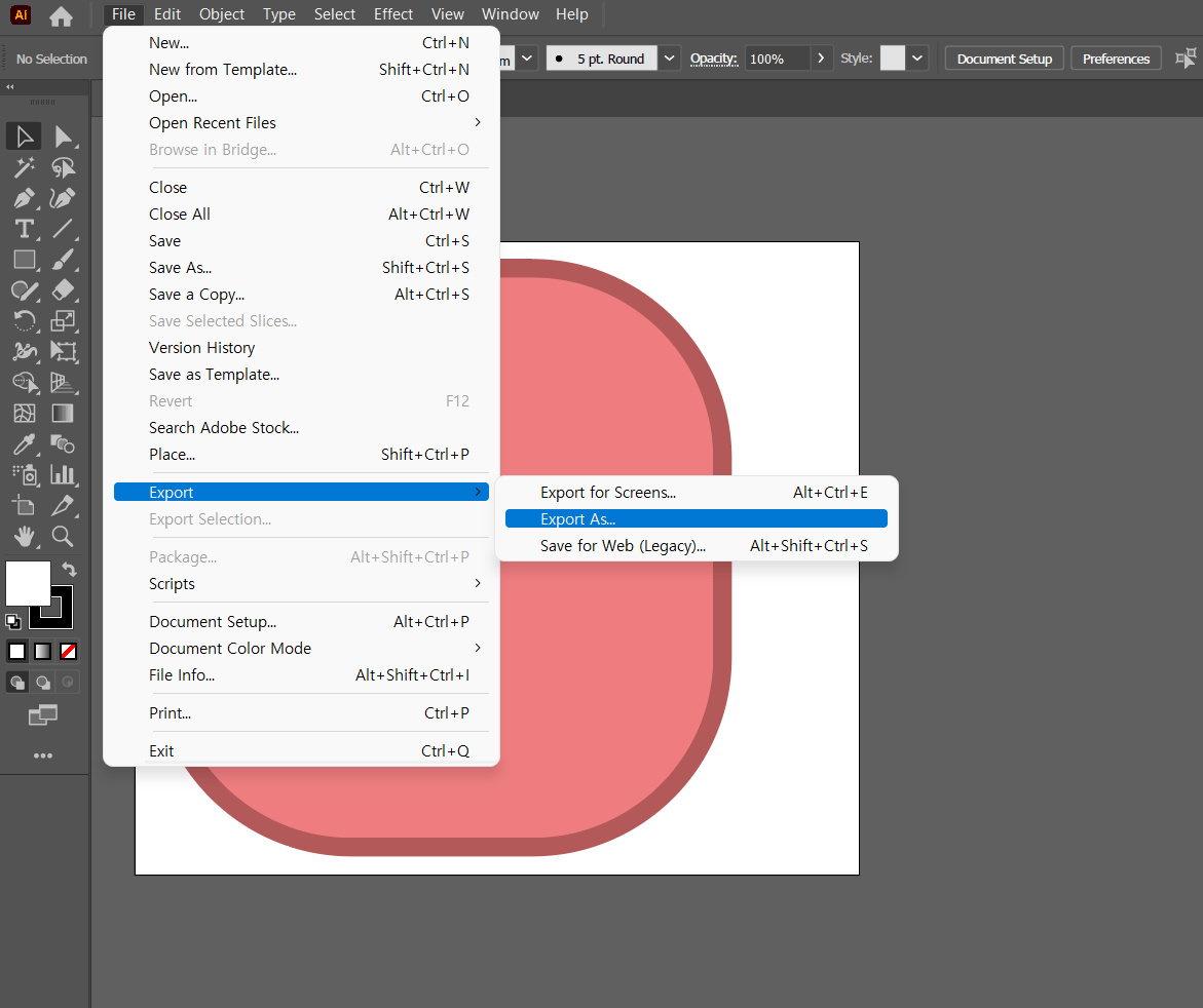 일러스트레이터 png 저장
