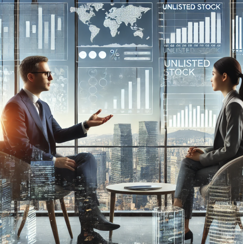 비상장 주식 평가 상담 중인 전문가와 고객