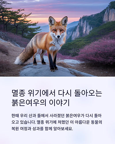 사라졌던 붉은여우, 다시 돌아오다! 복원 프로젝트 현황은?
