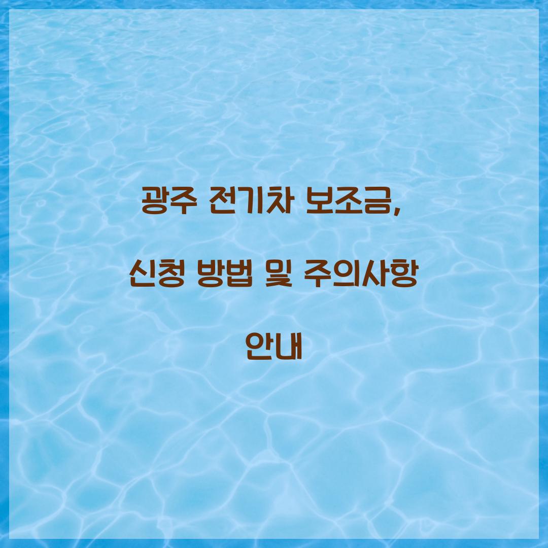 광주 전기차 보조금