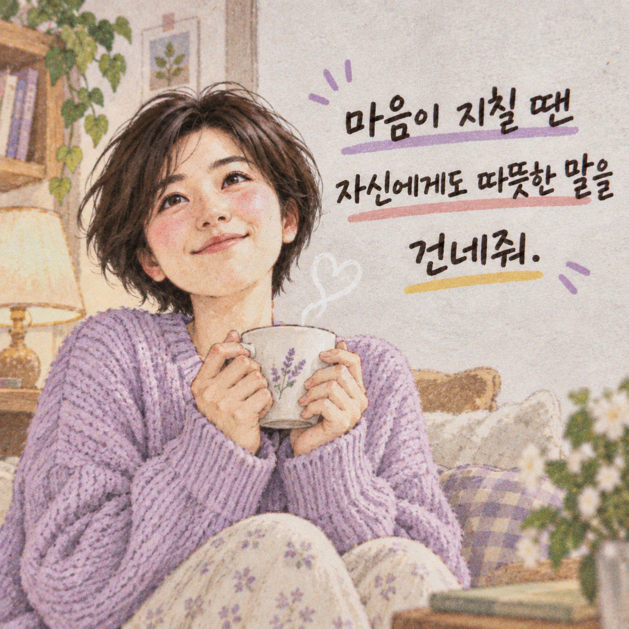 마음이 지친 날 자신에게 따뜻한 말을 건네는 위로 글귀