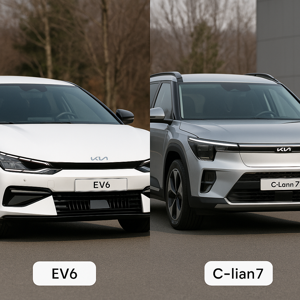 EV6 과 C-lian7 외관 비교