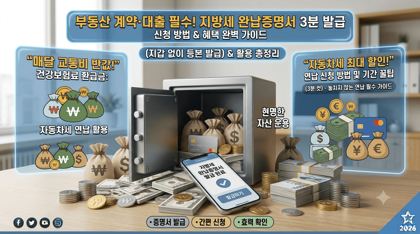 부동산 계약·대출 때 필수! 지방세 완납증명서 3분 만에 무료 발급하는 법