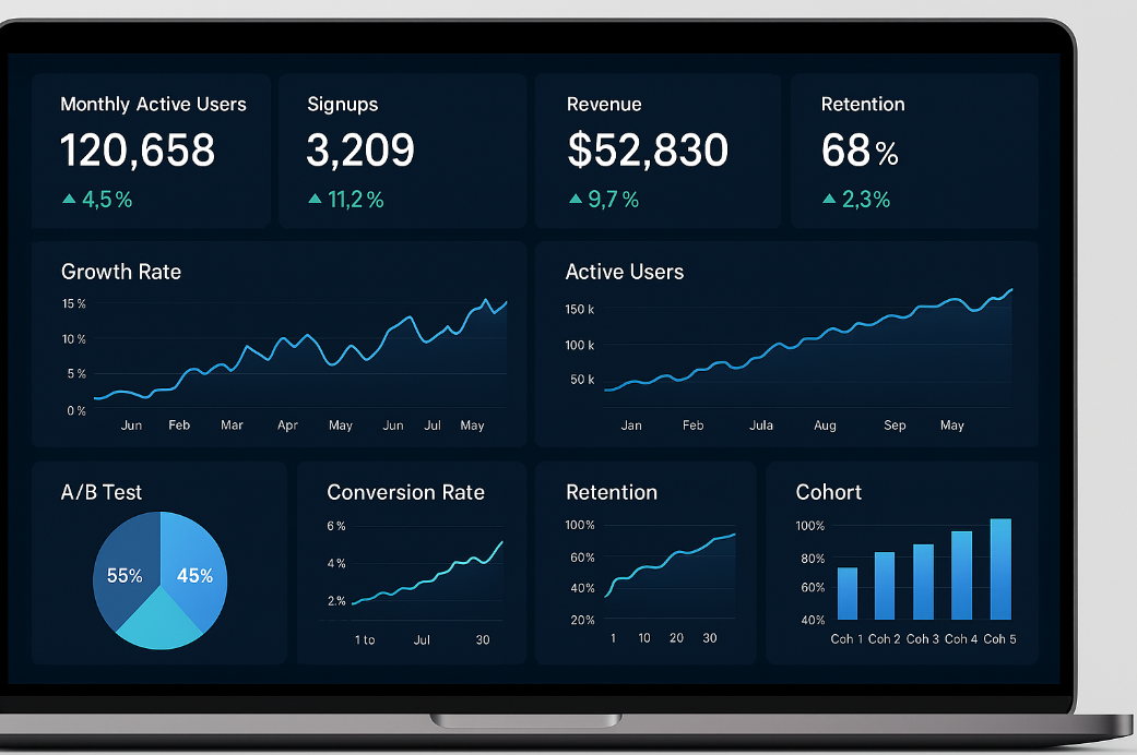 그로스해킹 분석 대시보드로 성장 지표 모니터링 SaaS