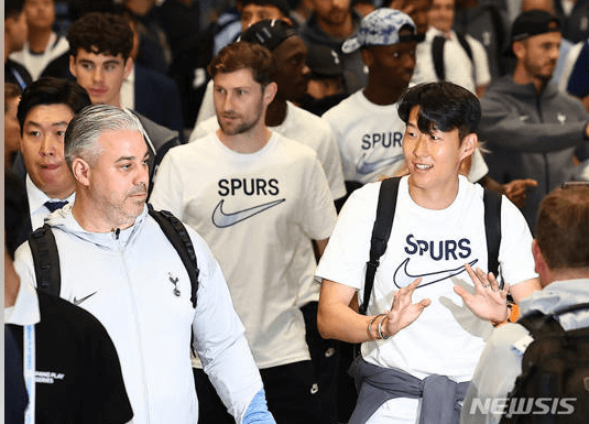 토트넘, 손흥민 한국 입국