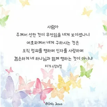 미가 6장 8절 묵상 - 사람아 주께서 선한 것이 무엇임을 네게 보이셨나니_14
