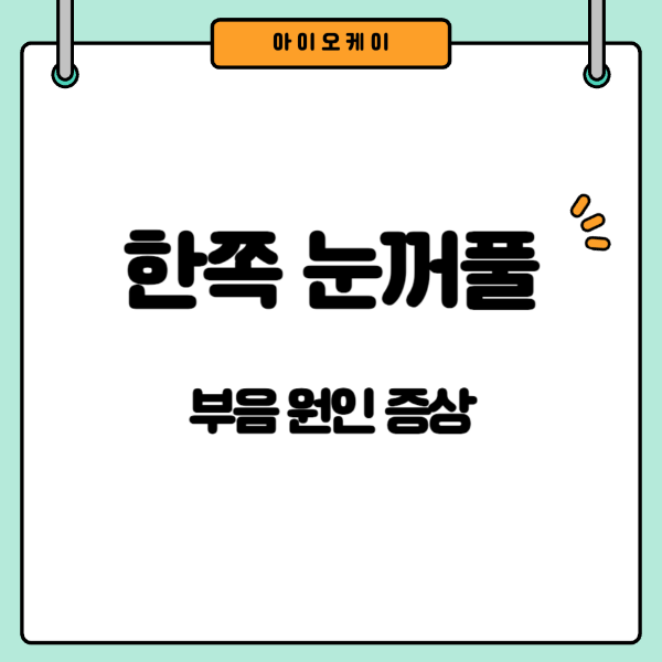 한쪽눈꺼풀부음