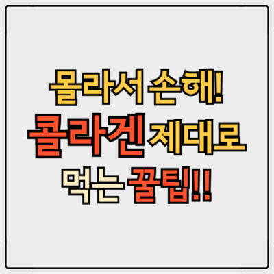 콜라겐 섭취 방법 총정리, 효과 추천 후기까지!