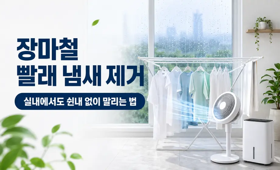 선풍기와 제습기로 장마철 빨래 냄새를 줄이는 실내 건조 방법
