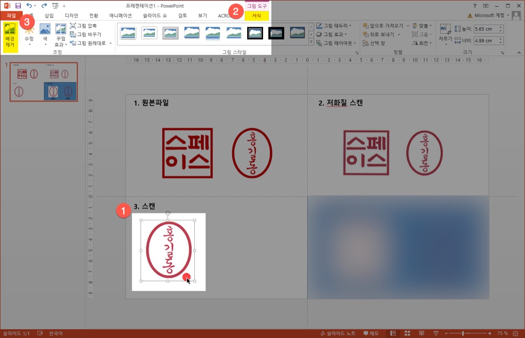 MS Office 파워포인트(PowerPoint) 배경제거