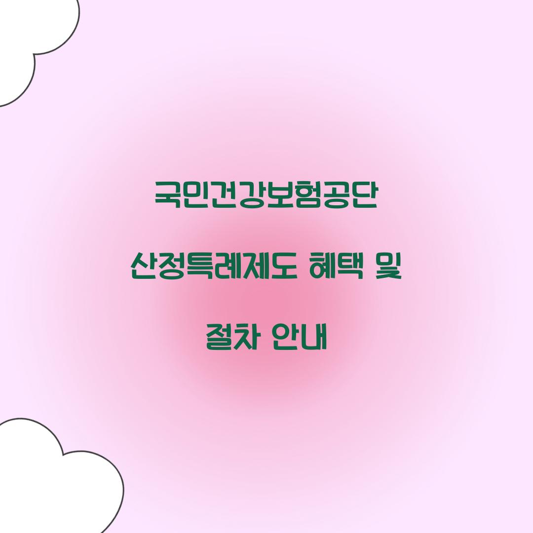 국민건강보험공단 산정특례제도
