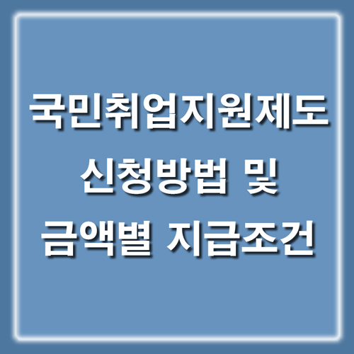 국민취업지원제도 신청방법